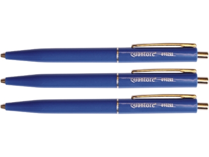 Afbeeldingen van Quantore balpen retra, kb102001blue, metalen clip, blauw