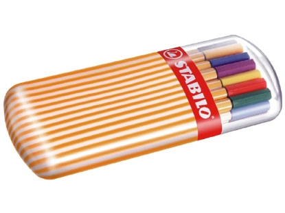 Afbeeldingen van Stabilo fineliner point, 8820-02, verpakking 20 stuks, zebra-etui, assortiment