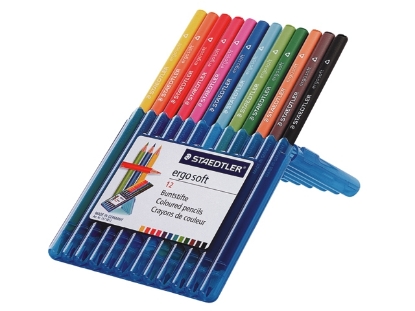 Afbeeldingen van Staedtler kleurpotlood ergosoft, 3 kanten, verpakking 12 stuks, assortiment, 157 sb12