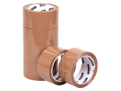 Afbeeldingen van Quantore verpakkingstape, 50 mm, 60 meter, 2513703090, no noise, pp, bruin
