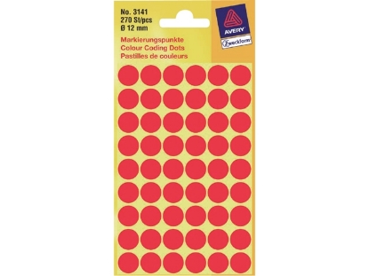 Afbeeldingen van Zweckform etiket, 12 mm, verpakking 270 stuks, 3141, rood