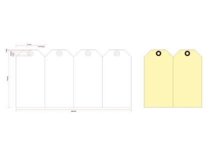 Afbeeldingen van HF2 label nr. 5, 55 x 110 mm, verpakking 1000 stuks, 200 gram, 395006, karton, geel
