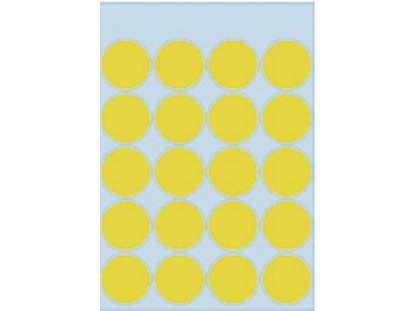 Afbeeldingen van Herma etiket rond, 19 mm, verpakking 100 stuks, 1871, geel