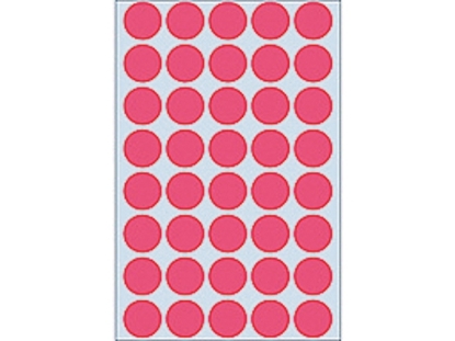 Afbeeldingen van Herma etiket rond, 19 mm, verpakking 960 stuks, 2256, fluor rood
