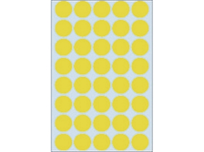 Afbeeldingen van Herma etiket rond, 19 mm, verpakking 1280 stuks, 2251, geel