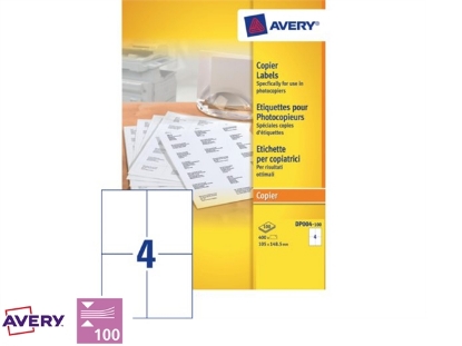 Afbeeldingen van Avery etiket, 105 x 149 mm, verpakking 400 stuks, dp004-100