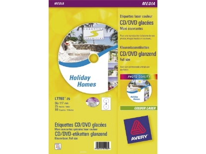 Afbeeldingen van Avery etiket cd, verpakking 50 stuks ,laser, l7760-25, hoogglans