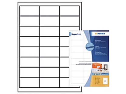 Afbeeldingen van Herma etiket, 66 x 33.8 mm, a4, verpakking 4800 stuks, premium, 4614, wit