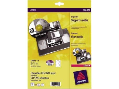 Afbeeldingen van Avery etiket cd, 117 mm, verpakking 50 stuks, l6043-25