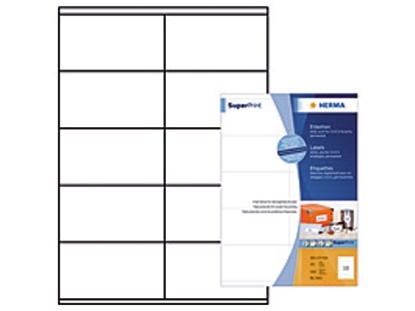Afbeeldingen van Herma etiket, 105 x 57 mm, a4, verpakking 1000 stuks, premium, 4425, wit