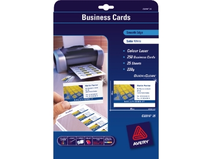 Afbeeldingen van Avery visitekaart, 85 x 54 mm, verpakking 250 stuks, c32016-25, satijn