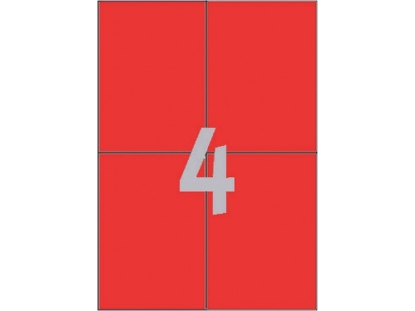 Afbeeldingen van Zweckform etiket, 105 x 148 mm, verpakking 400 stuks, 3456, rood