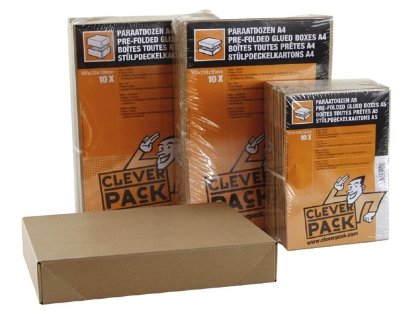 Afbeeldingen van Cleverpack paraatdoos, a4, verpakking  1000 vel, 307 x 220 x 108 mm, 169, bruin