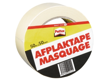 Afbeeldingen van Pattex afplaktape, 50 mm x 50 meter, 771308, crème