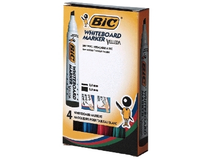 Afbeeldingen van Bic viltstift 1754, 3-5.5 mm, whiteboard, schuin, assorti, 904950