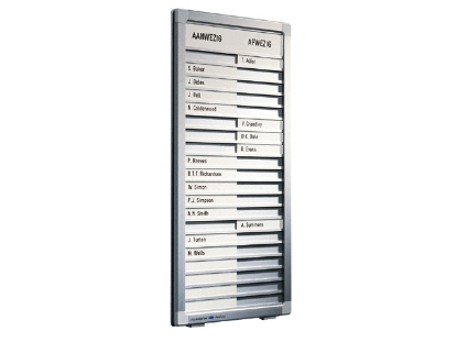 Afbeeldingen van Legamaster aan/afwezigheidsbord, 770 x 280 mm, voor 30 personen, 7-622300, grijs