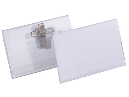 Afbeeldingen van Durable badge, 90 x 54 mm, inclusief speld en klem, 810119