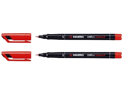 Afbeeldingen van Stabilo viltstift ohp rond, 0.4 mm, superfijn, 841/40, rood