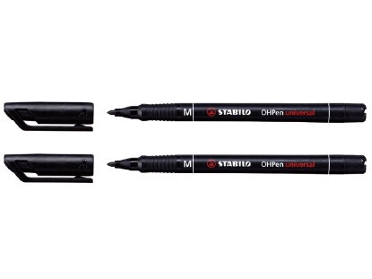 Afbeeldingen van Stabilo viltstift ohp rond, 1 mm, medium, 843/46, zwart