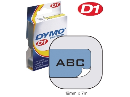 Afbeeldingen van Dymo labeltape d1, 19 mm x 7 meter, dymo 2000/5500, s0720860, blauw/zwart