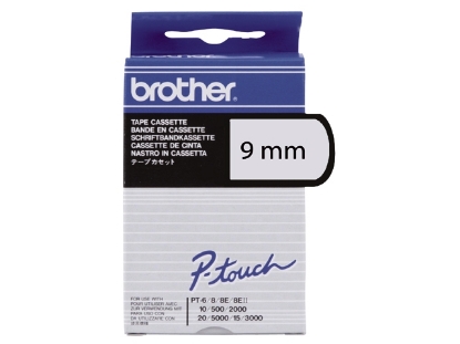 Afbeeldingen van Brother labeltape, 9 mm x 8 meter, tc-m91, transparant/zwart