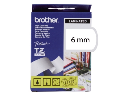 Afbeeldingen van Brother labeltape, 6 mm x 8 meter, tze-111, transparant/zwart