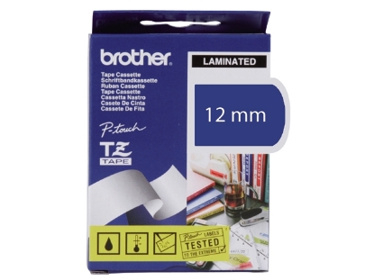 Afbeeldingen van Brother labeltape, 12 mm x 8 meter, tze-535, hard blauw/wit