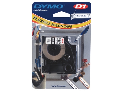 Afbeeldingen van Dymo labeltape d1, 12 mm x 3.5 meter, s0718040, wit/zwart