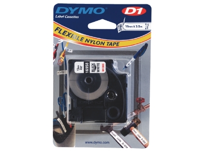 Afbeeldingen van Dymo labeltape d1, 19 mm x 3 meter, s0718050, wit/zwart