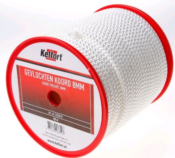Afbeeldingen van Kelfort Gevlochten koord wit 8mm
