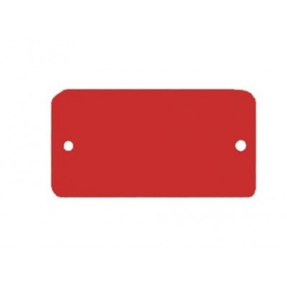 Afbeeldingen van Label 2-gaats rood pvc, 54 x 108, doos a 1000 stuks, afgeronde hoeken