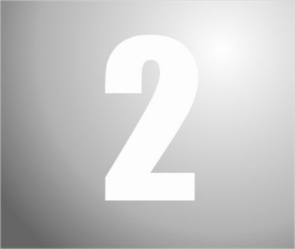 Afbeeldingen van Sticker, cijfer 2, wit, 40mm.