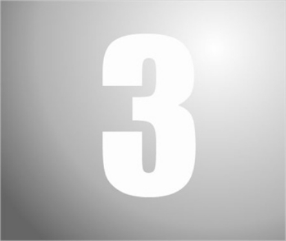 Afbeeldingen van Sticker, cijfer 3,wit, 65mm.