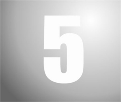 Afbeeldingen van Sticker, cijfer 5,wit, 40mm.