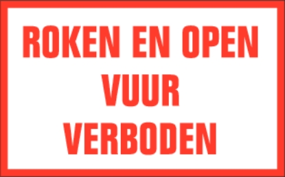 Afbeeldingen van Bordalu+tekst wit/rd    kl.II 30x60