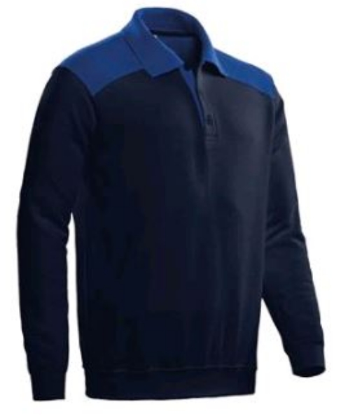 Afbeeldingen van Santino Polosweater Tesla navy/korenblauw 3XL