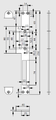 Afbeeldingen van Dorma sluitplaat voor electrische deuropener flr25, afgerond