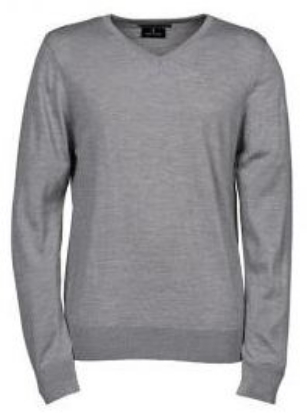Afbeeldingen van Henbury sweater v-neck light grey 4XL