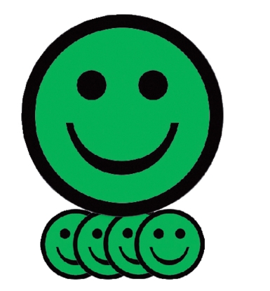 Afbeeldingen van Magneet smiley 50mm blij groen, 5 stuks
