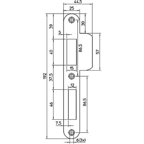 Afbeeldingen van Nemef Sluitplaat P 646/17 Ls d/n ronde hoek rvs