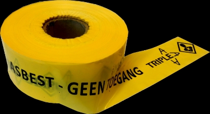Afbeeldingen van Afzetband asbest zwart/geel 500mx10cm