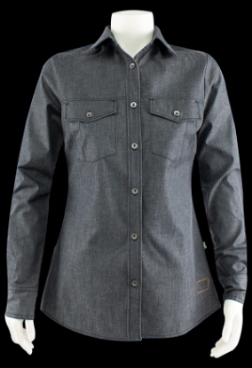 Afbeeldingen van Triffic dames blouse denim zwart