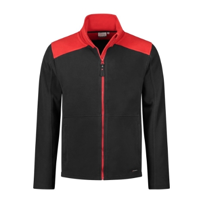 Afbeeldingen van Santino fleecejack trento zwart/rood 2XL