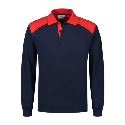 Afbeeldingen van Santino Polosweater Tesla navy/rood 2XL