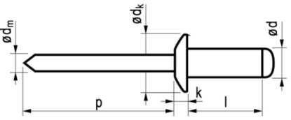 Afbeeldingen van Masterfix Blindklinknagel aluminium/staal open type/bolkop MFX 1031 4.0 x 6 mm
