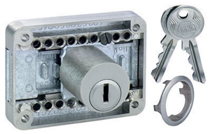 Afbeeldingen van JuNie® Meubelslot opleg cilinder 2820 doornmaat 15-40mm