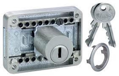 Afbeeldingen van JuNie® Meubelslot opleg cilinder 2828 doornmaat 15-40mm