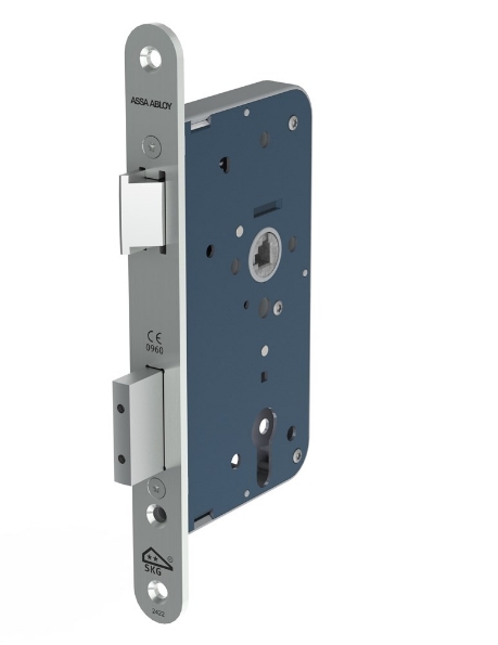 Afbeeldingen van LIPS Veiligheidsdeurslot, PC-uitsparing 2422, doornmaat 50 mm, zonder sluitplaat, pc-72, rvs