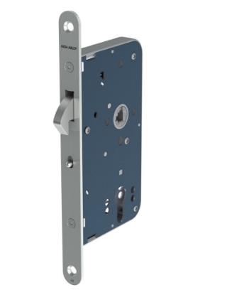Afbeeldingen van ASSA ABLOY Schuifdeurslot, badkamer 2488, doornmaat 60 mm, wc8x72, ronde hoek, rvs