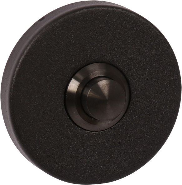 Afbeeldingen van Oxloc beldrukker rond rvs zwart, onzichtbare bevestiging